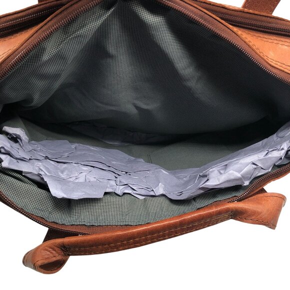 Spike & Sparrow Sawyer Genuine Leather Business Laptop Messenger Bag Brandy - Picture 4 of 7